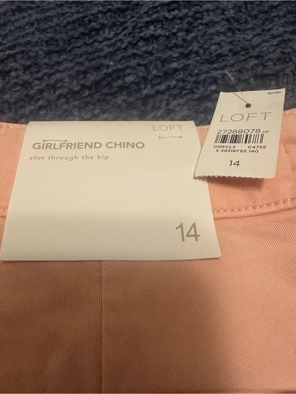 LOFT Girlfriend Chino Shorts in Soft Peach